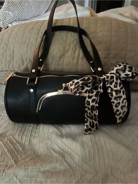 Black Barrel Mini Satchel